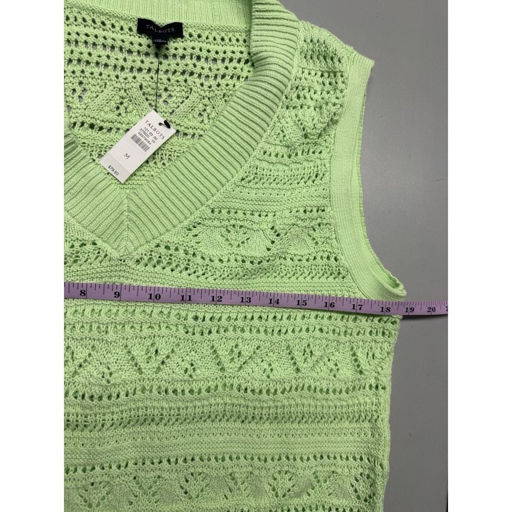 Talbots Cropped Shaker Stitch Sweater Vest. Mint green. Sz M.NWT.MSRP $79.50 - Picture 5 of 11
